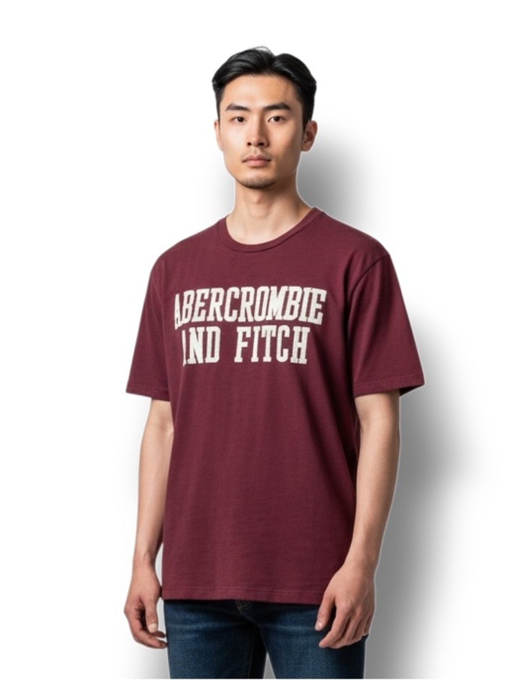 Abercrombie and Fitch Unisex Block Letter Appliqué Logo T Shirt VTG Classic S